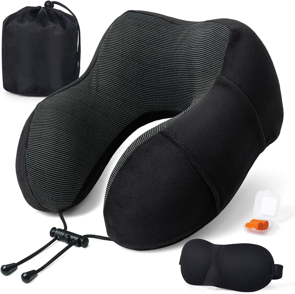 Poduszka podróżna Poduszka podróżna do samolotu Pianka z pamięcią, Poduszka podróżna Komfortowe wsparcie głowy, szyi, podbródka, Miękka aksamitna poduszka do samolotu