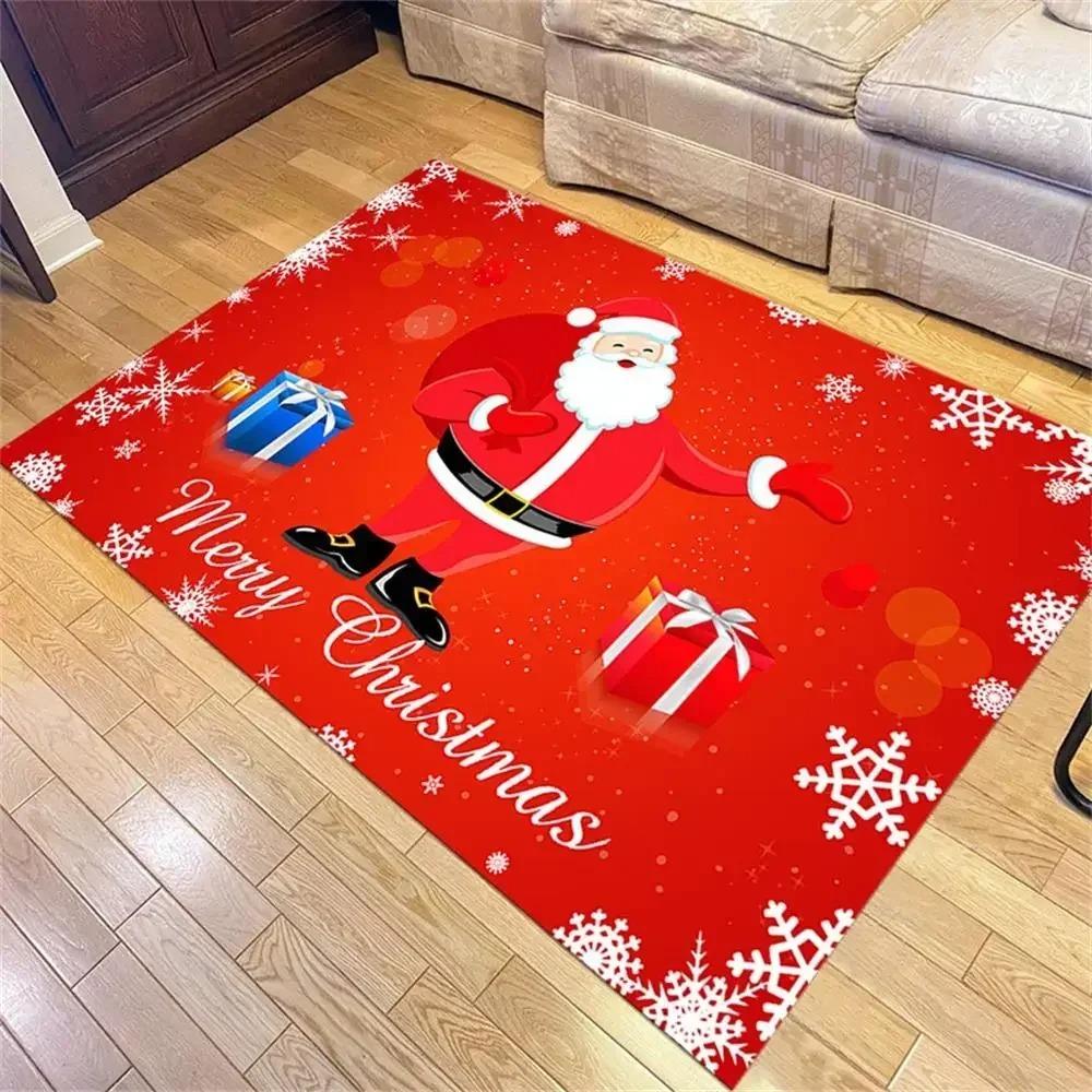 Christmas Santa Claus Carpet Large Area Carpet Welcome Doormat Merry Chirstmas Home Decor Rugs Living Room Bedroom Floor Mat