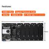 Mining motherboard with processor, fan and 8 slots for ddr3 graphics cards with integrated memory