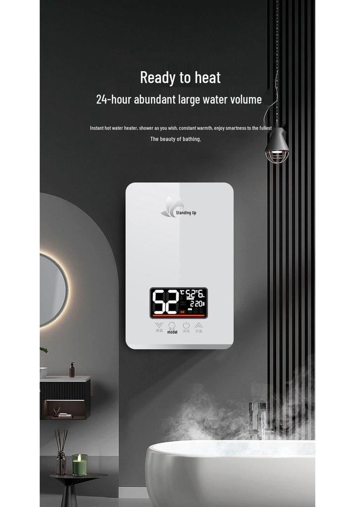 Vertical Electric Tankless Water Heater for Home, Shower, Small Bathroom, or Rural Rental Properties.