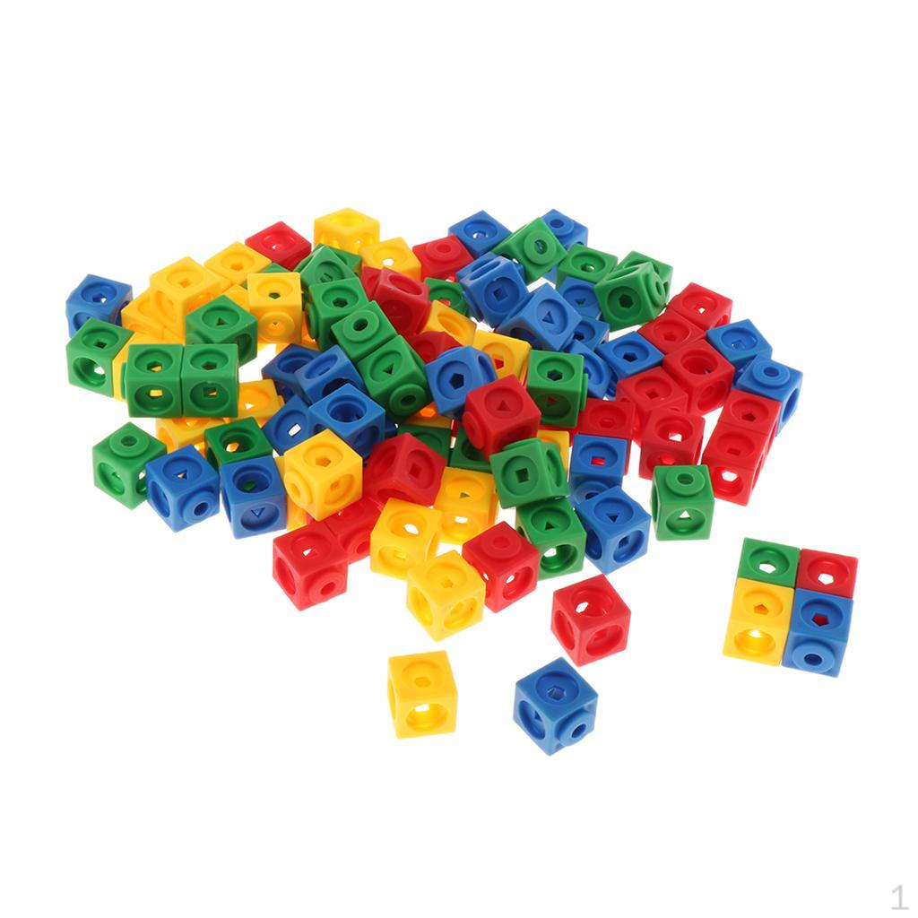 Linking Counting Cubes Snap Blocks Teaching Math Homeschool 300 Pcs 4 Colors