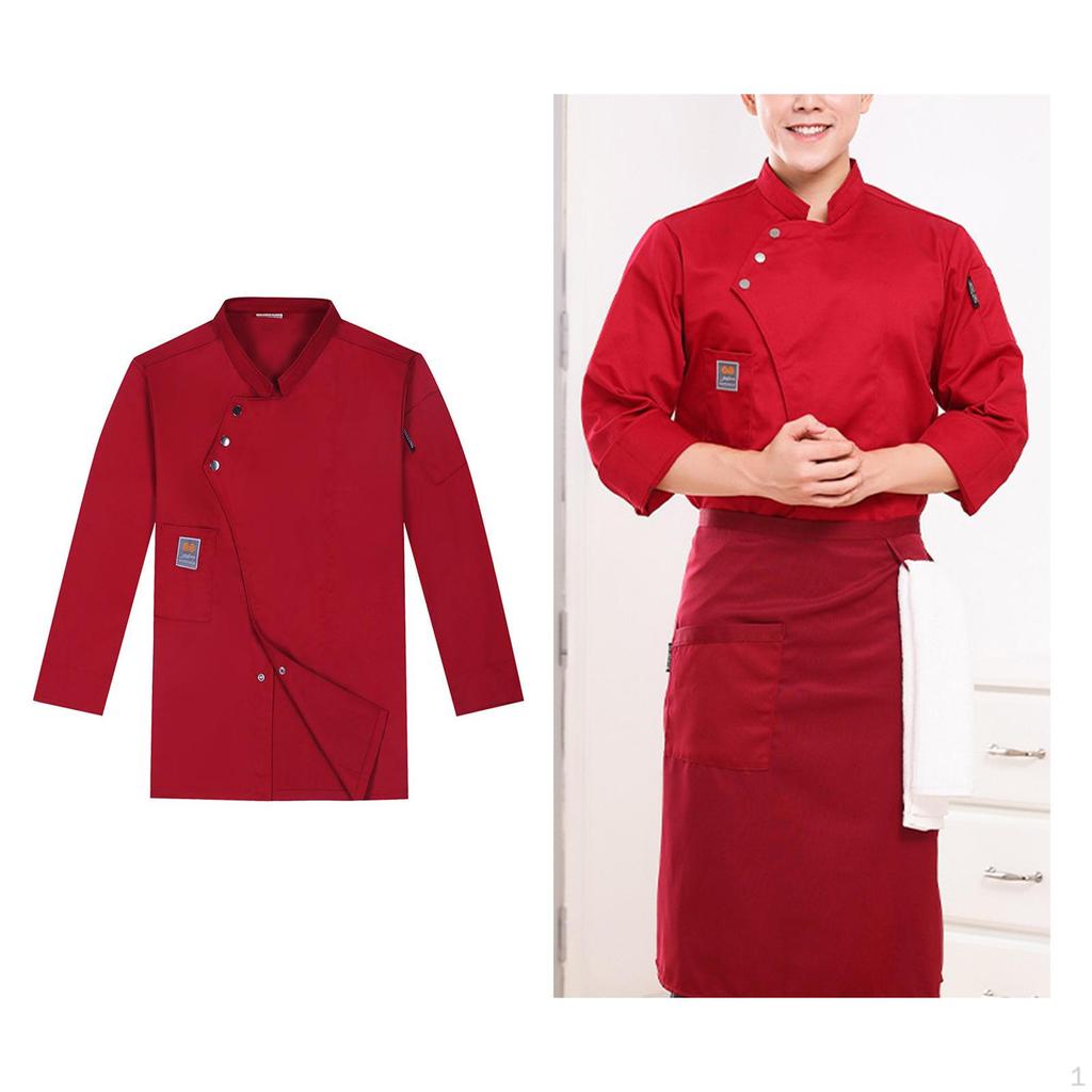 Chef Coat Clothing with Pocket Breathable Catering Waiter Apparel Cooker Classic Uniform for