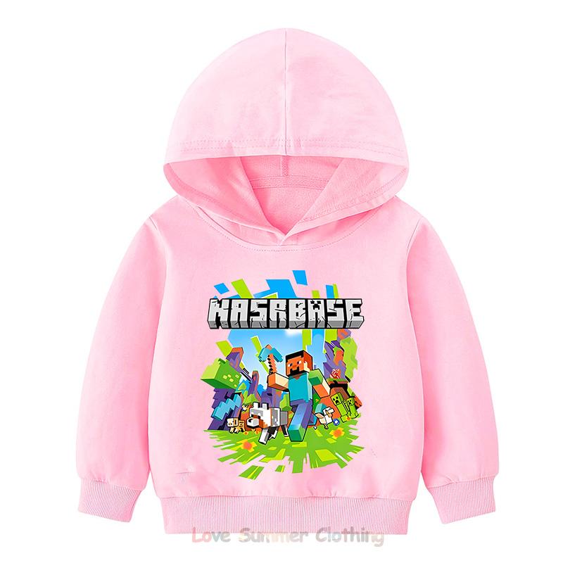 Minecraft Hoodie für Jungen Alter 4-14 Mädchen HD-Druck Kinder Hoodie Polyester Pullover Lässiges Mädchen Sweatshirt Herbst Viele Farben