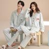 Autumn/Winter 2025 Cute Cartoon Couple Pajamas Set with Long Sleeves