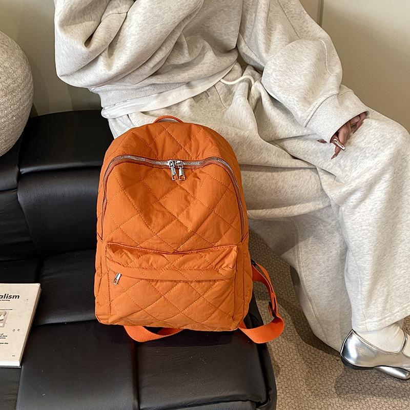 New casual rhombus versatile junior high school student backpack travel backpack large capacity simple