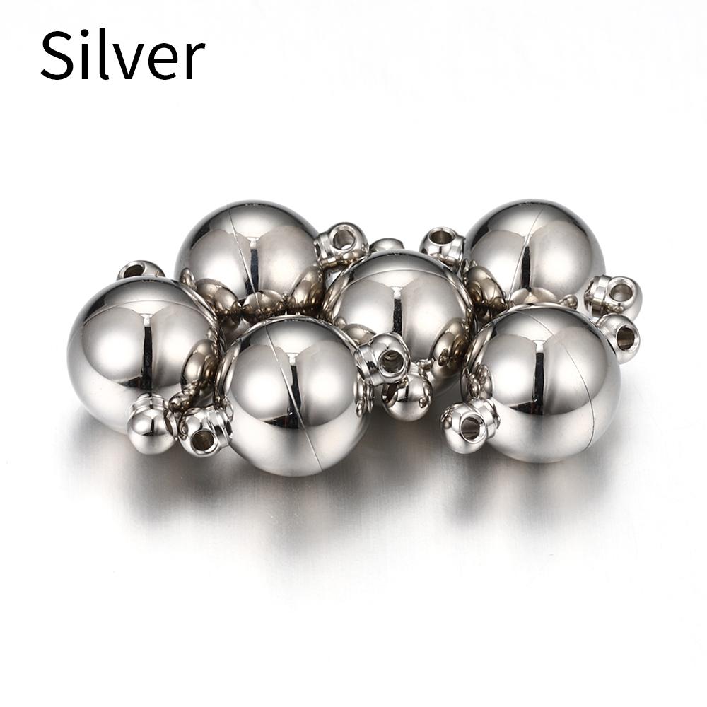 

5sets Magnetic Stainless Steel Ball Shape Clasp Connector for Bracelet Necklace Jewelry Making DIY Gold Color End Converter Ball 6mm