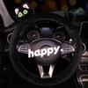 Cute Black Cat White Cat Plush Car Steering Wheel Cover Anti-Slip Sweat Absorbing Universal Car Steering Wheel Handle