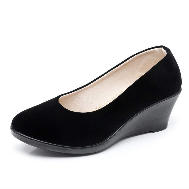 Cloth shoes flat single shoes soft sole work shoes black hotel shoes overalls dancing mother shoes
