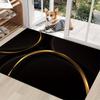 Modern Luxury Black and Gold Abstract Area Rug 3D Geometric Carpet for Living Room Bedroom Non-Slip Washable Floor Mat