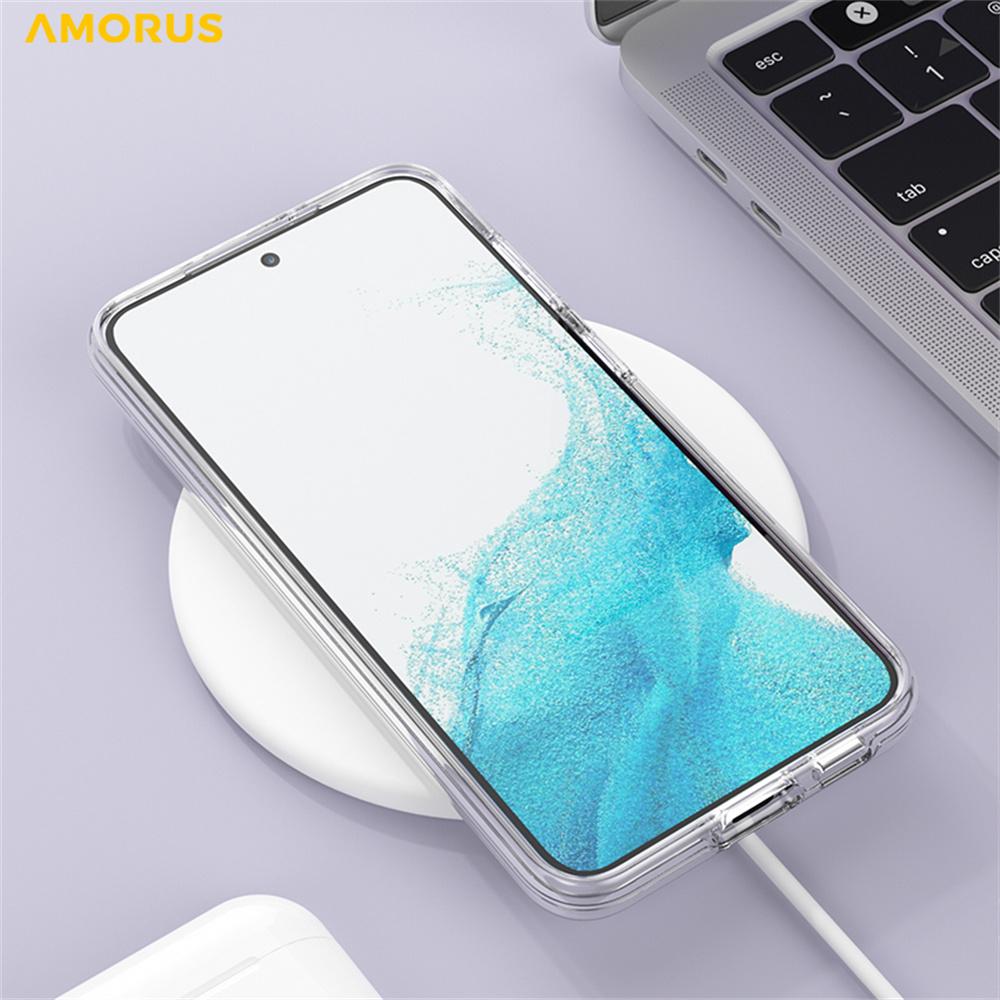 AMORUS For Samsung Galaxy S23+ Case Soft TPU Hard PC Back Shockproof Phone Cover