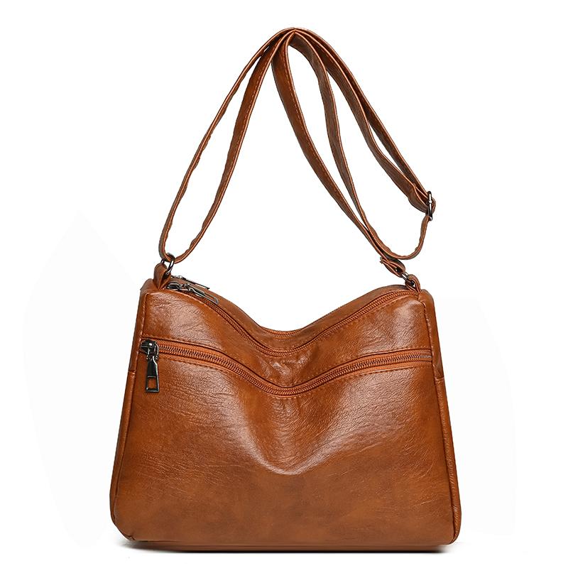 Geantă de damă cu mai multe straturi, geantă de mamă retro cu capacitate mare, geantă de umăr crossbody