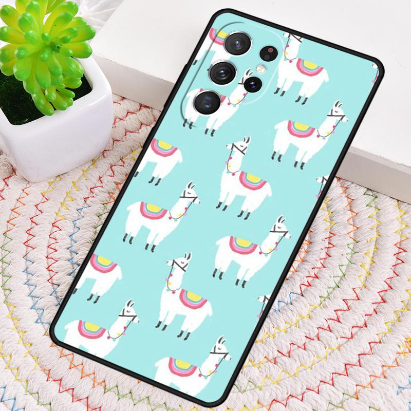 Kawaii Cute Llama Alpaca Silicone Phone Case For Samsung Galaxy note 10 pro S26 S25 S24 S23 S22 S21 Plus S25Ultra Capa Cover