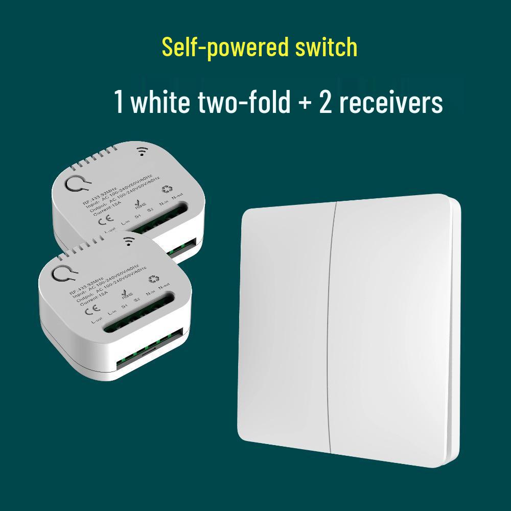 Întrerupător de lumină wireless cu auto-alimentare cu buton mare - Nu necesită cablare sau baterii