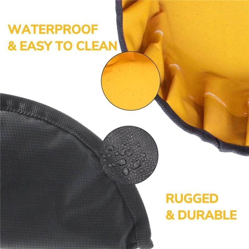 Collapsible Dog Travel Bowl Portable, Foldable Pet Food Water Bowl with Zipper, Lightweight 100g for Outdoor Camping