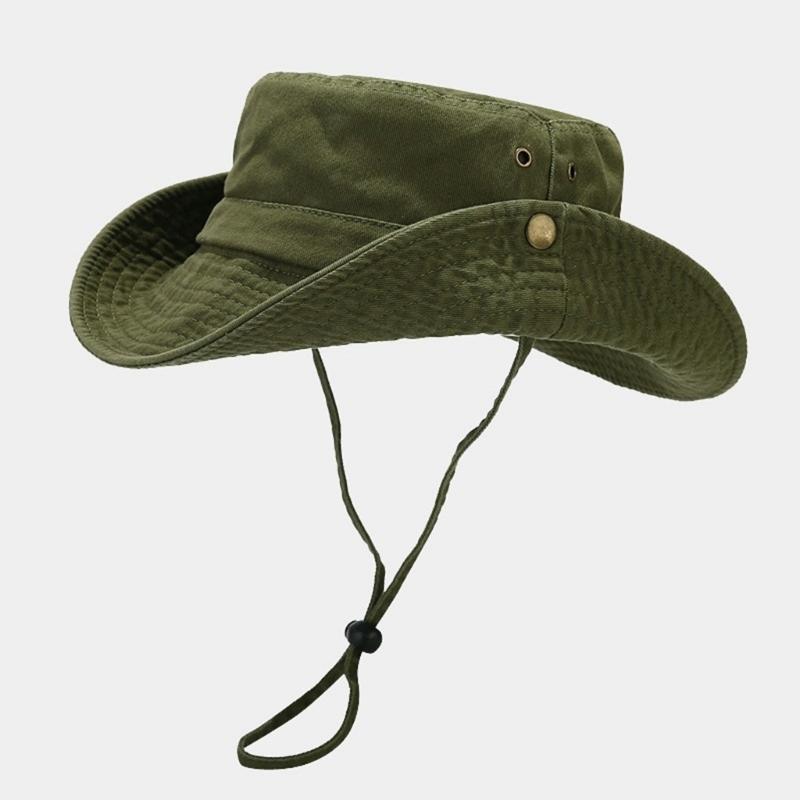 Breathable Cotton Bucket Hat For Outdoor Activity Foldable Sun Protective Unisex Design Fisherman Hat For Women Men