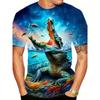 Men's Crocodile 3D Printed T-Shirt Casual Short Sleeve Crewneck Top Cool Under Water Alligator Wild Animal Graphic Tee Summer Streetwear Men Clothes