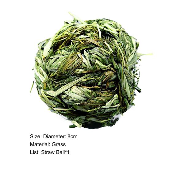 Μικρό παιχνίδι περιποίησης δοντιών για μικρά ζώα, χειροποίητο παιχνίδι ύφανσης, ψάθινη μπάλα χάμστερ κουνέλι