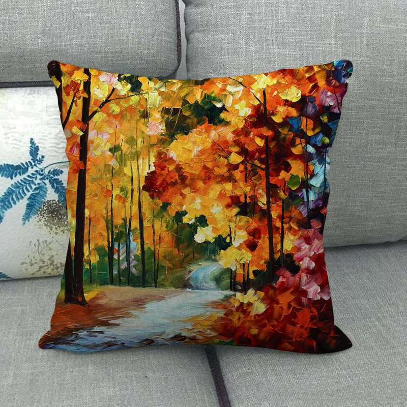 Painted Character Series Digital Printing Short Plush Pillow Covers Decorative For Car Sofa Office Cushion Cover Home Goods