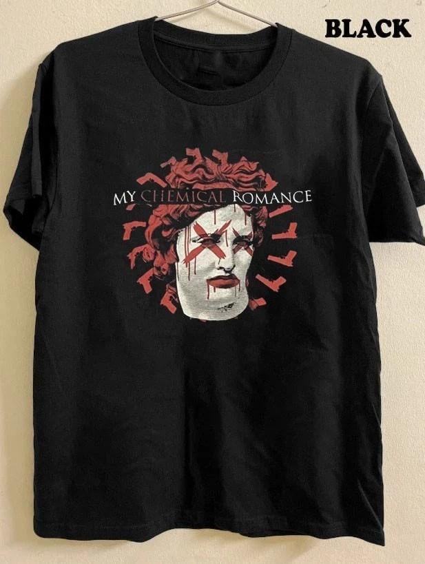Футболка рок-группы My Chemical Romance Винтажный стиль Черная футболка Перепечатка Унисекс футболка S