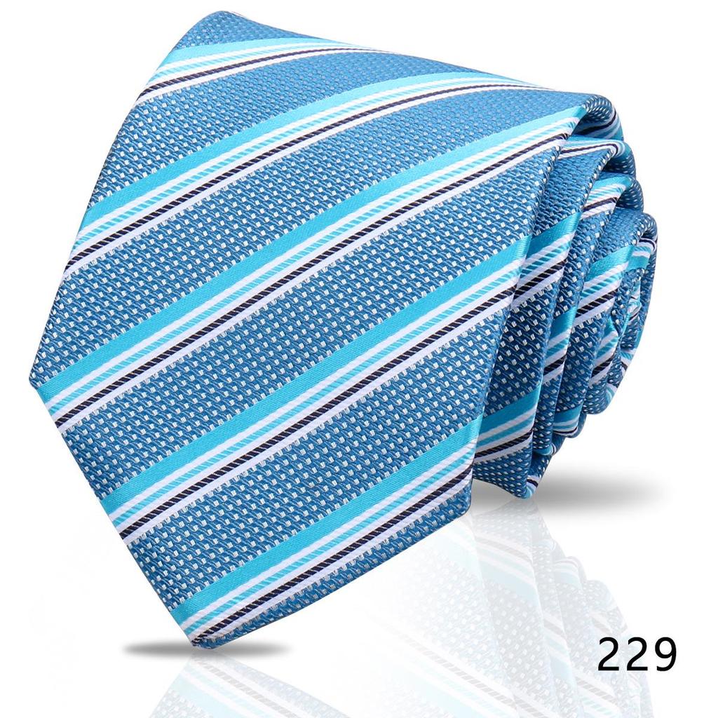 Men's High-Grade Black and Red Striped Silk Tie for Formal and Wedding Wear - 8CM