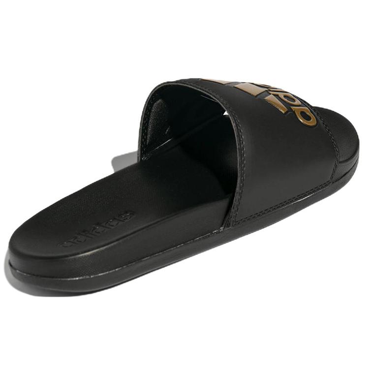 New Adidas Adilette Comfort Slides Core Black Gold Metallic GY1946