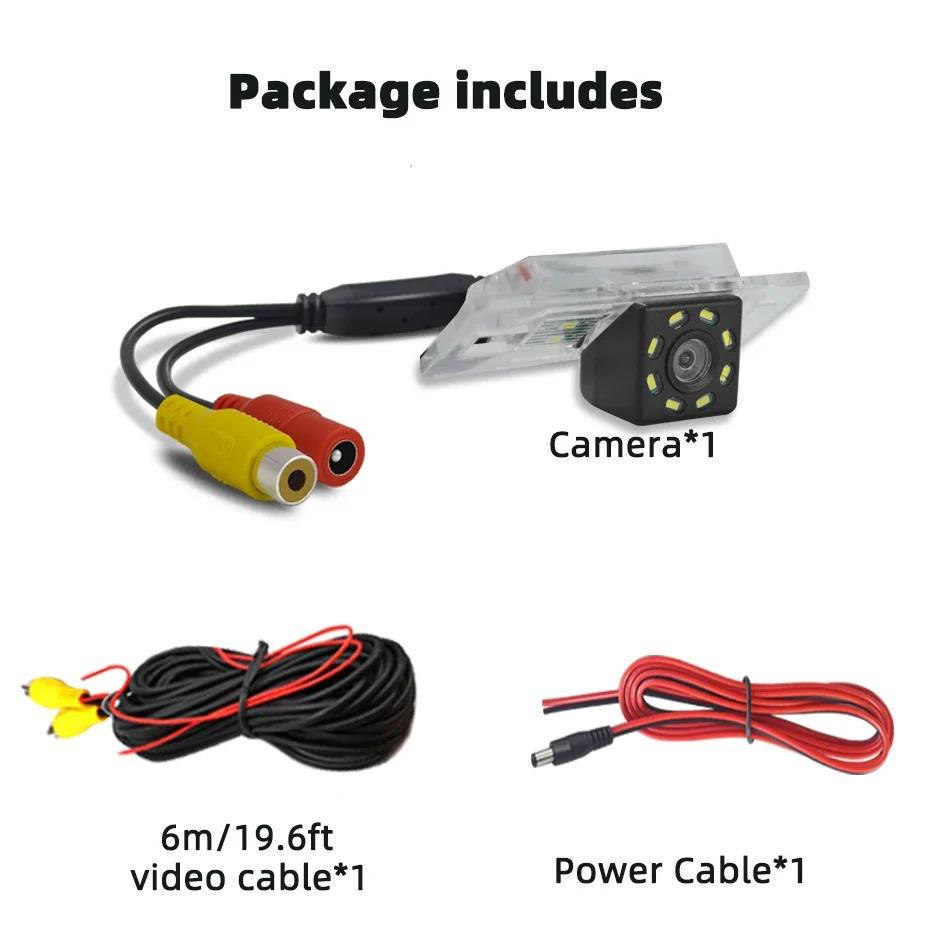 8-LED Rearview Backup Camera for BMW, Night Vision with Fill Light