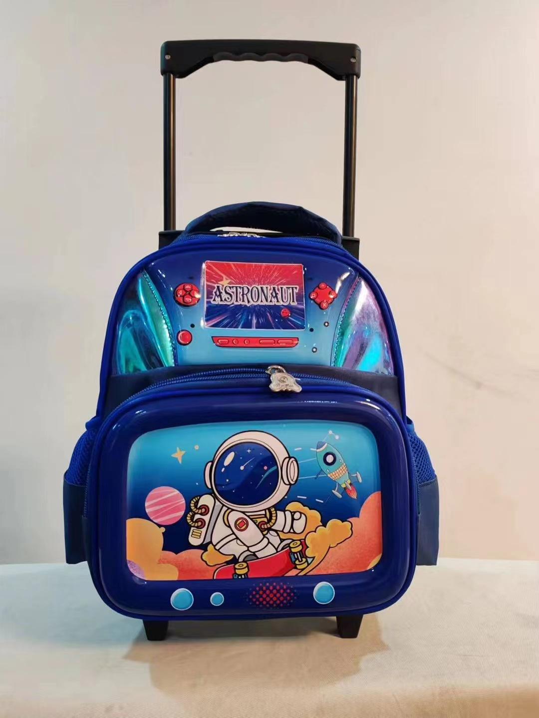 12 Inch Tie Rod Schoolbag 3D Three-Dimensional Cartoon Schoolbag Preschool Children S Burden Reduction Tie Rod Schoolbag