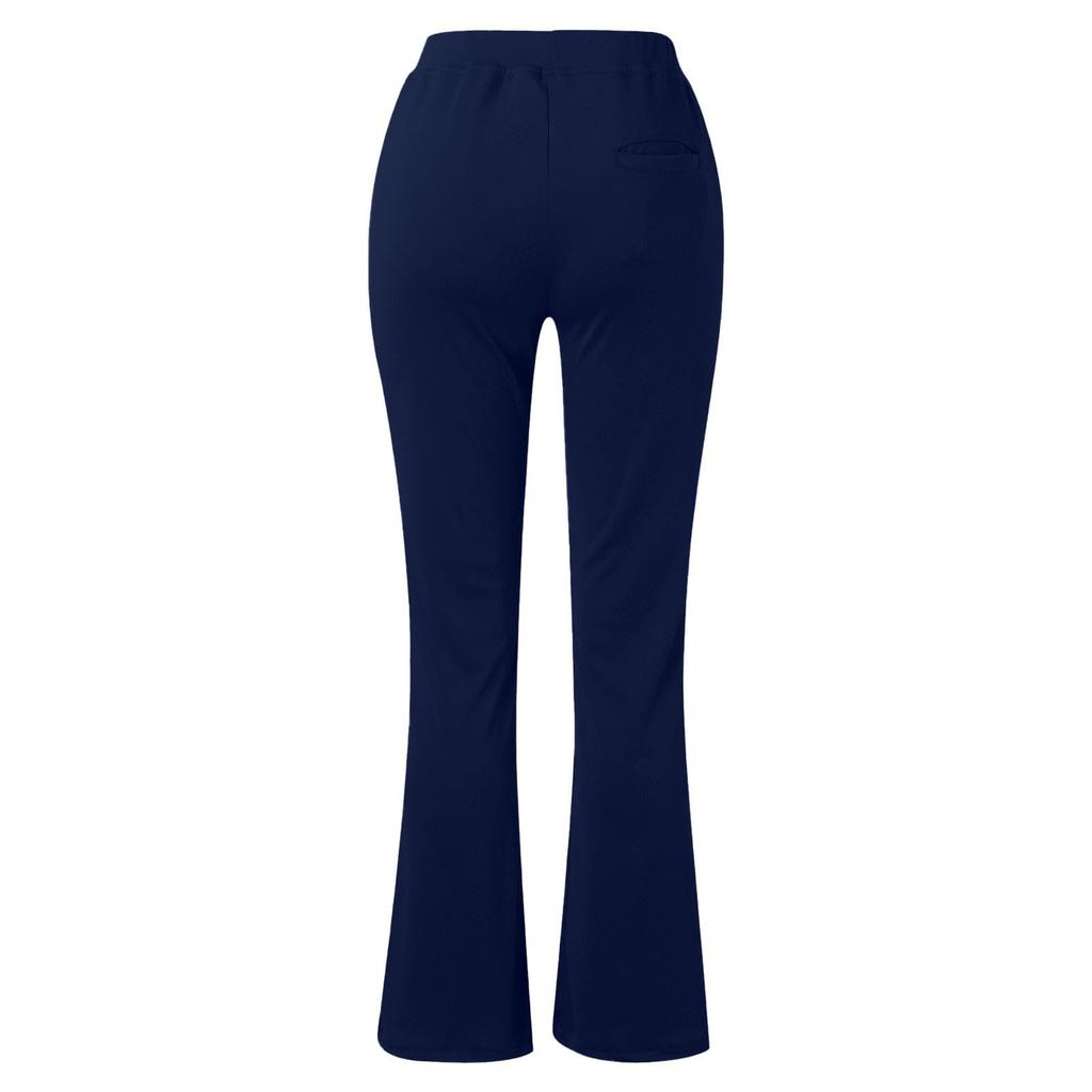 Women's Fashion Color Casual Pants with Elastic Waistband and Pockets for Everyday Wear