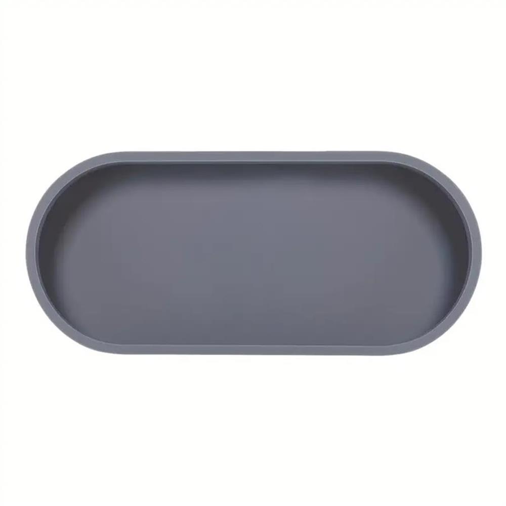 1Pc Bathroom Dressing Silicone Tray, Rectangular Dishwashing Liquid and Sponge Rack, Dressing Table Perfume Organizer, Cosmetic Ring Storage Tray,
