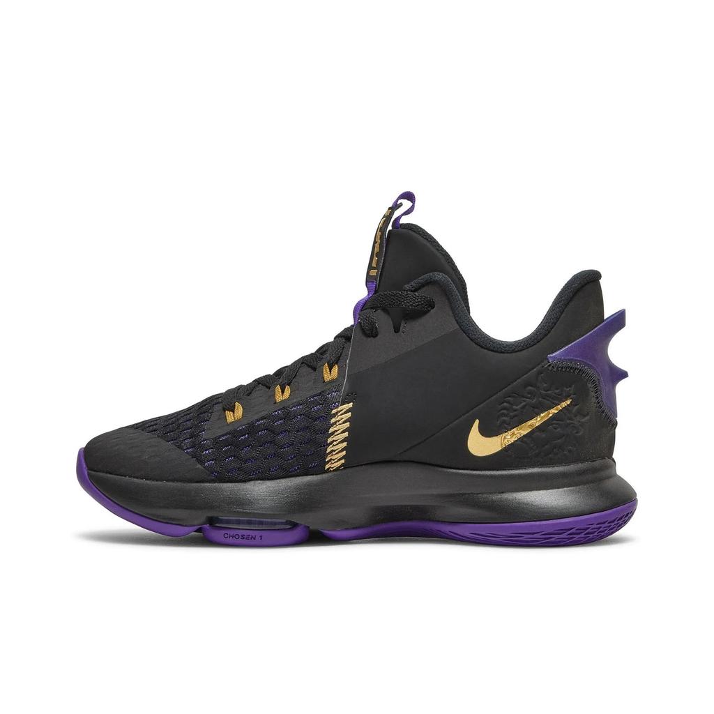 Nike LeBron Witness 5 EP 'Lakers' (Unisex) Black / Metallic Gold / Fierce Purple Basketball Shoes CQ9381 001