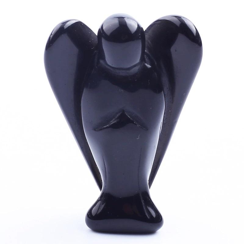 1.5inch Pocket Stone Healing Craft Angel Gemstone Hand Made Crystal Angels Carving Pendant