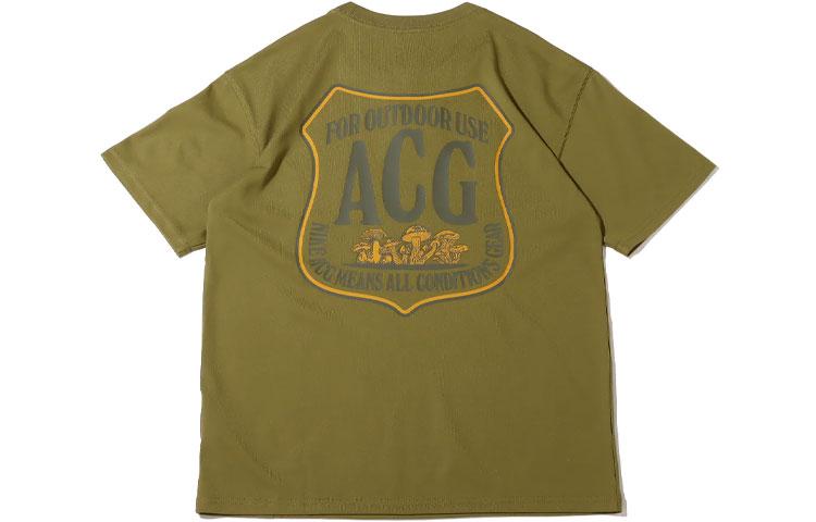 Nike ACG T Shirts Men s Green Crew Neck Moderate Straight Fit DR7758-378 M