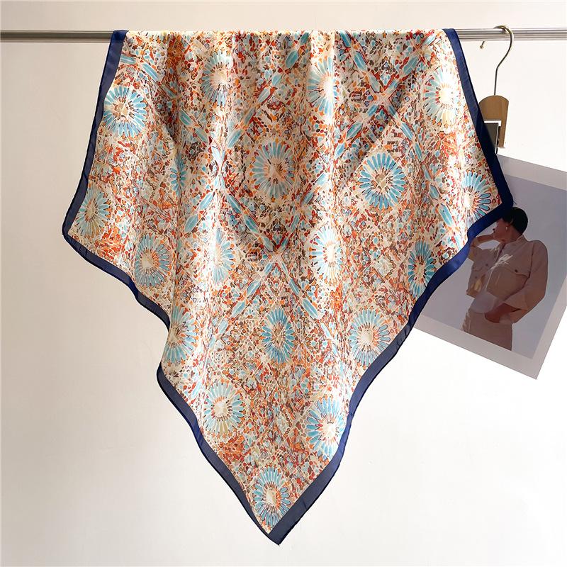 New Luxury Brand Silk Square Scarf Women Neck Summer Hair Bandana Headkerchief Shawl Wrap Hijab Echarpe