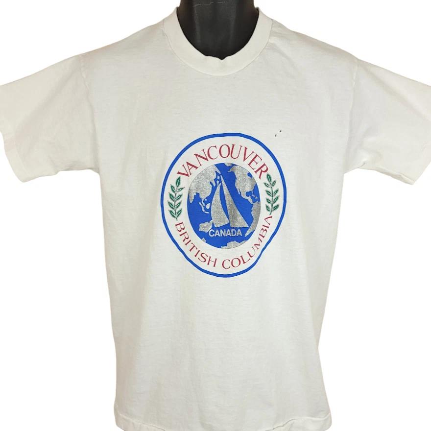 Vintage Vancouver Canada T Shirt Mens Size Medium 90s Travel Sailing Made In USA 3XL