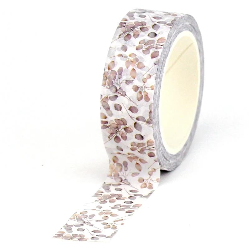 NEW 1X 10M Decor Flower Leaves Japanese Paper Cinta Washi Tape Set for Scrapbooking Masking Tape Cute Journal Kawaii Papelaria