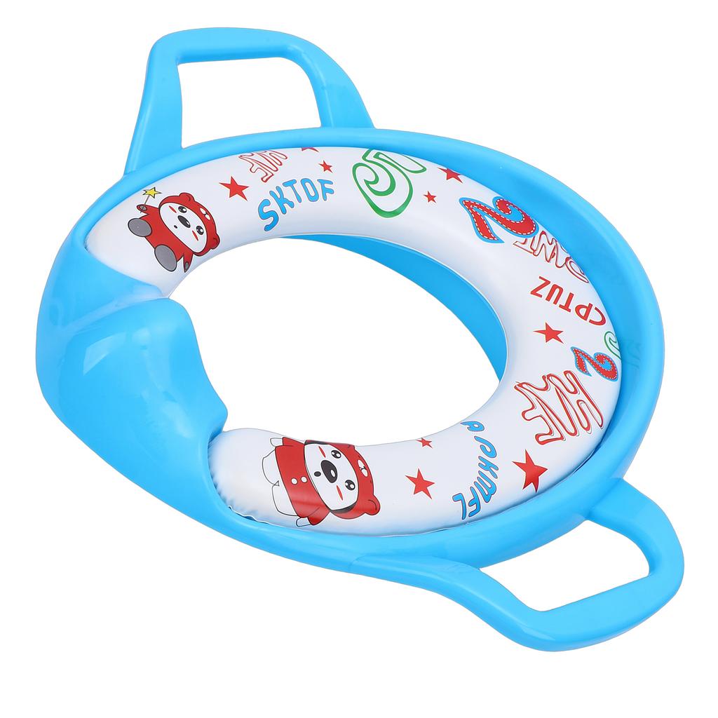 Baby Potty Training Seat for Boys Girls Toddler Potty Seat Soft Cushion with Non Slip Base Handles Splashing Guard Blue