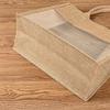 Borsa in Juta e Lino Personalizzata Ecologica: Finestra Trasparente in PVC e Borsa di Juta