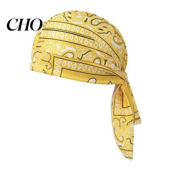 Hiking Headband Paisley Cooling Headscarf Cap Set, Sweat Wicking Adjustable Elastic Strap Bandana Straps Fit Breathable Hand Washable Headwrap Hat