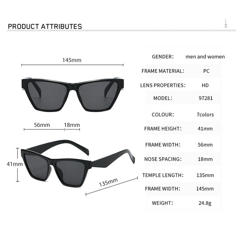 Unisex Cat Eye Sunglasses, UV Protection Fashion Shades, Vintage European Style Sun Glasses, Trendy Eyewear