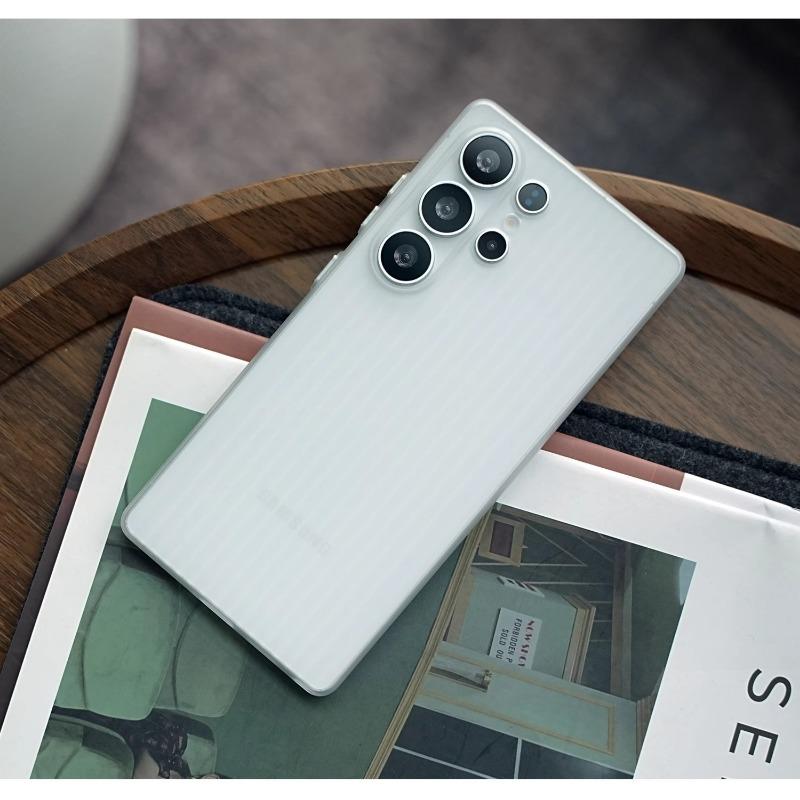 Suitable for Samsung S25 Ultra Mobile Phone Case S24plus Transparent Magnetic Corrugated S23 Matte Anti Fall and Not Yellow and Hard