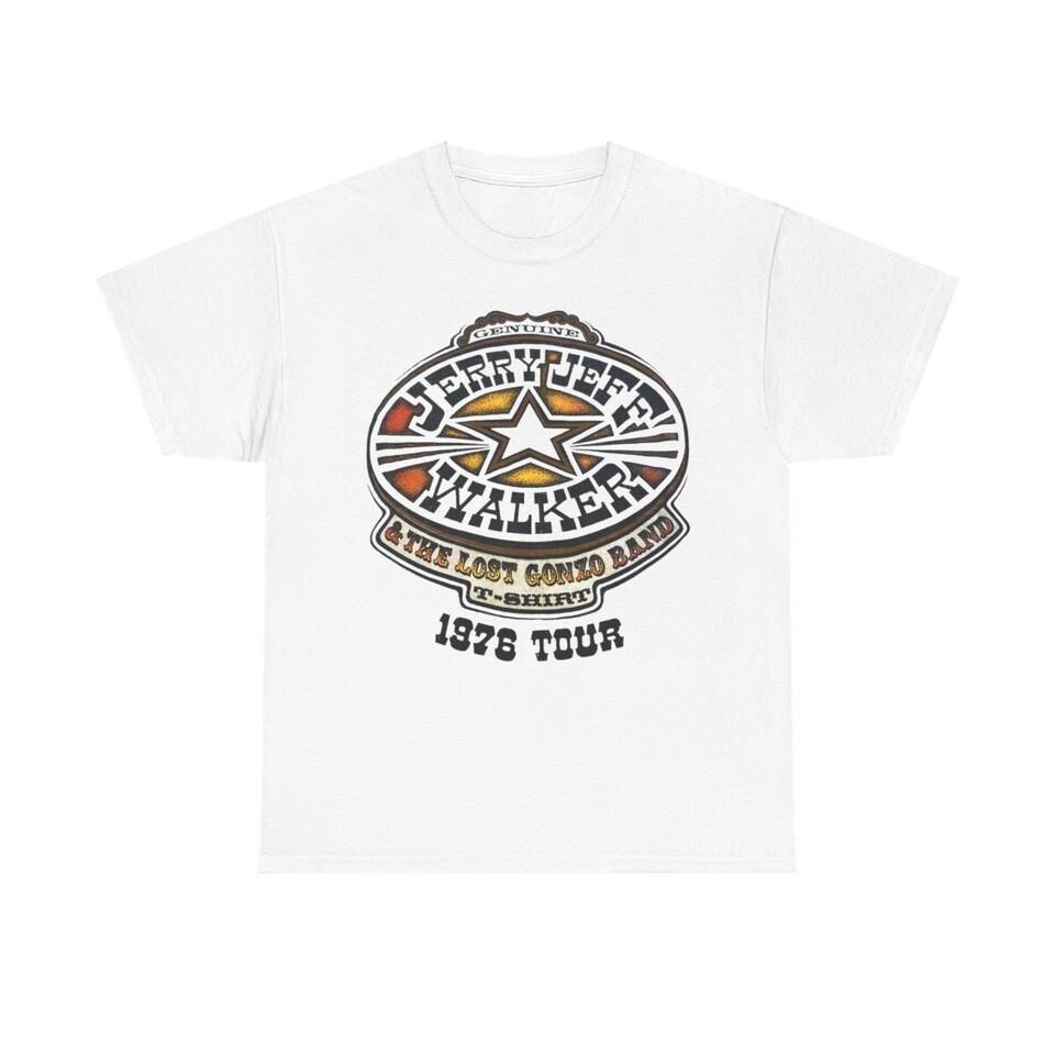 1976 Jerry Jeff Walker The Lost Gonzo Band Shirt White Unisex S5XL Unisex T-Shirt XXXXL
