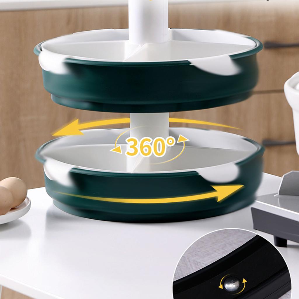 3 Tier Rotable Hot Pot Vegetable Tray Multifunctional Rotating Hot Pot Platter Fruit Snack Plate for Home Kitchen