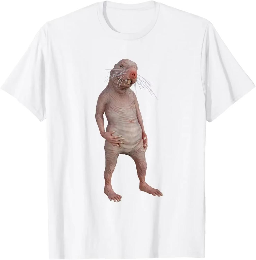 Mi piacciono molto le talpe nude, ok? Maglietta divertente di topo talpa nudo a maniche corte con girocollo, camicia larga, divertente, divertente, abbigliamento malvagio, donna