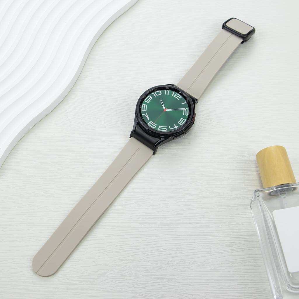 Quick Fit Magnetic Silicone Strap For Samsung Galaxy Watch 6 Classic 47mm 43mm 6/5/4 40mm 44mm 5 Pro 45mm 4 Classic 46mm 42mm