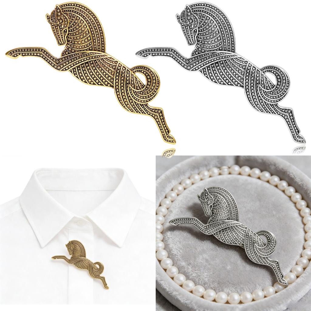 Vintage Horse Brooch Big Animal Brooch Intricate Detailing