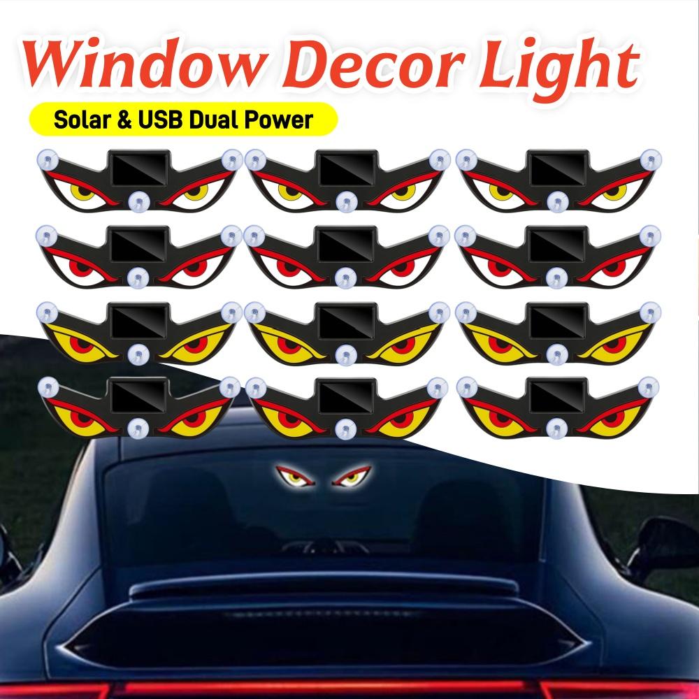 1-5pcs Car LED Devil Eyes Light Decorative Lights USB Warning Lights Dynamic Demon Eye Lights Atmosphere Light Auto Accessories