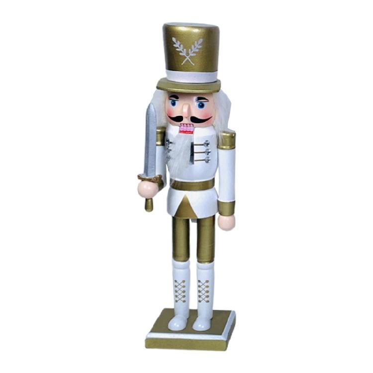 12 Inch Wooden Nutcracker Soldier King Figurine Christmas Decor for Shelve Table