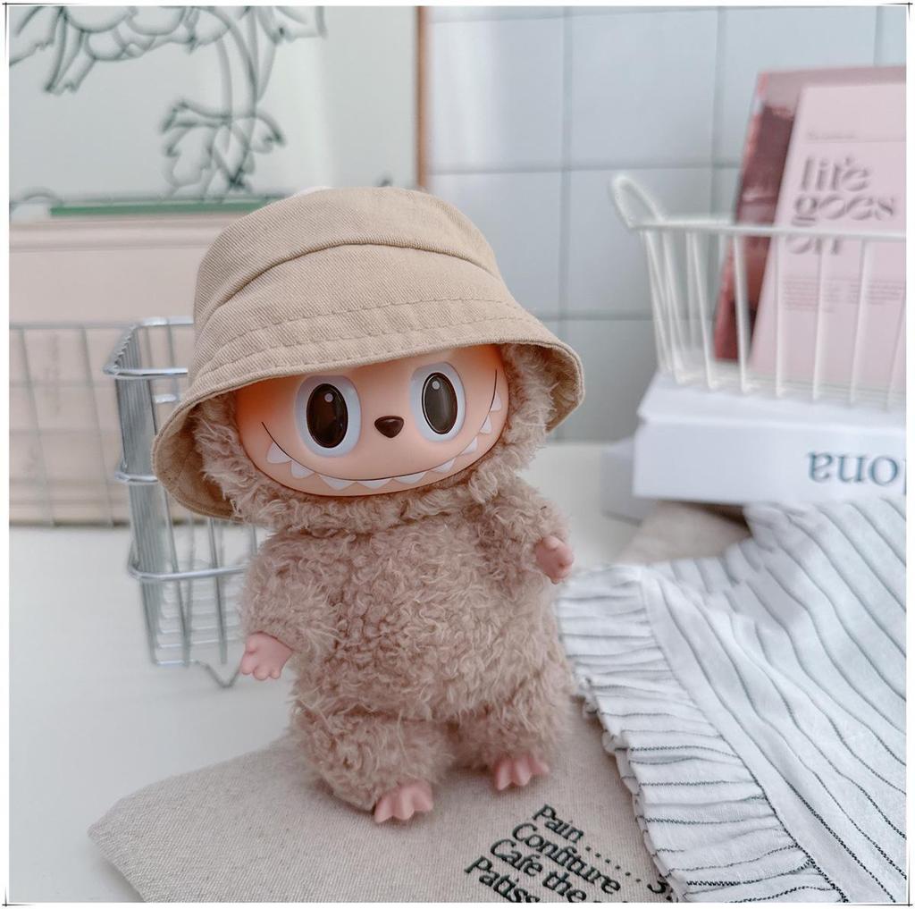 10cm & 17cm Cotton Doll Clothes Replacement Set: Overalls & T-Shirt