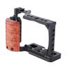 JLwin Camera Cage with 3 8in Locating 1 4 In Threads Cold Shoes Wooden Handle Video Camera Cage Rig for ZV E10