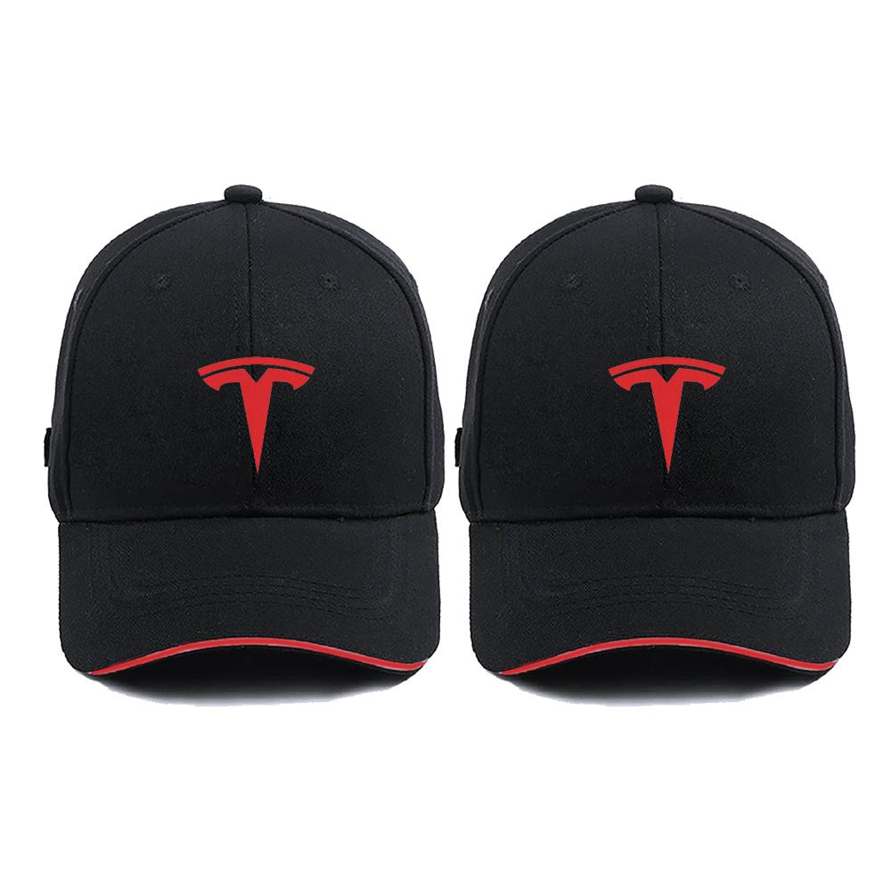 VCZRW1 1/2pcs Car Baseball Cap Fashion Outdoor Sport Cotton Sunblock Hat for Tesla Model 3 Model S X Model Y Roadster SpaceX Accessorie